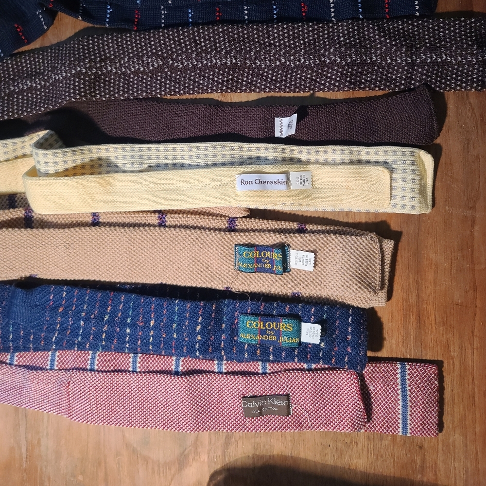 Set of 7 Vintage Knit Ties - Picture 4 of 6